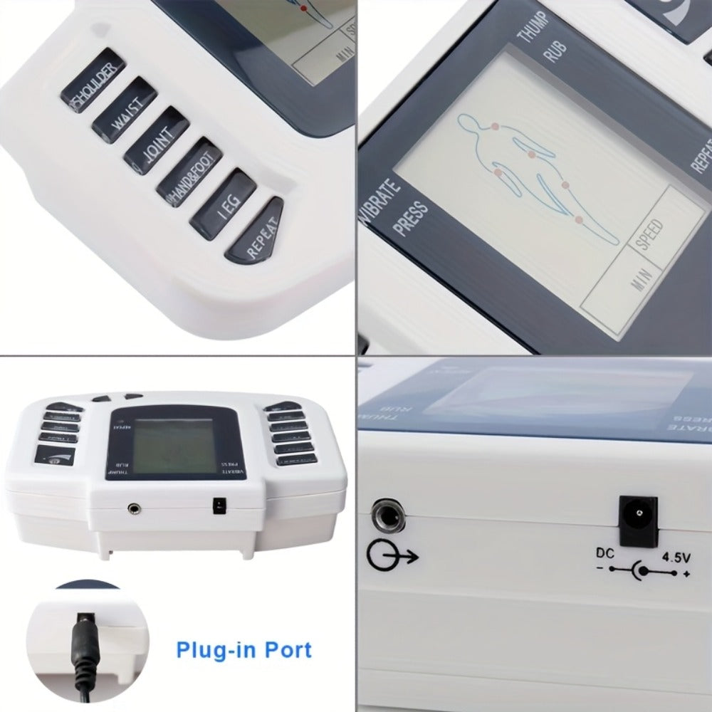 TENS EMS Machine Dual Channel Muscle Stimulator 4 Electrodes 10 Modes 8 Intensity Levels for Back Shoulder Knee Pain Relief Relaxation Exercise Gift