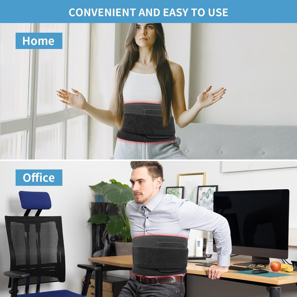 Red Light Therapy Pad Wearable Wrap with Timer ¨C Low Voltage Portable Infrared Light Device for Back, Waist, Shoulder & Knee Pain Relief, At-Home Body Recovery Wrap, Father's Day Gift, Black