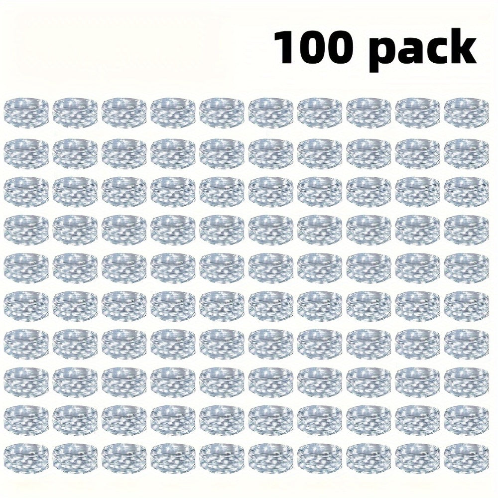 Fairy Lights Battery Operated with Batteries Included ¨C 6.5ft 20 LED Silver Wire Mini String Lights, Firefly Starry Lights for Wedding, Christmas, Party, Mason Jars & DIY Decor ¨C 30 or 100 Pack