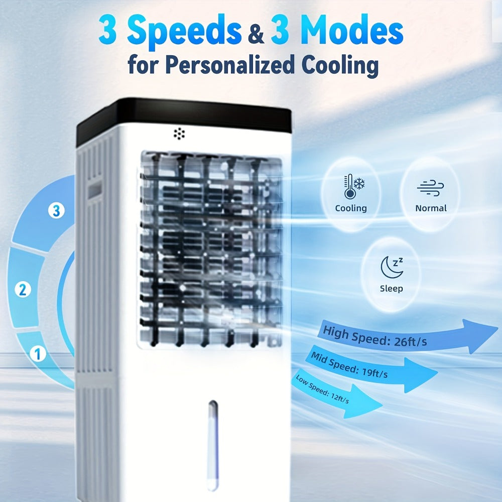 Outdoor Air Cooler 3-in-1 Evaporative Cooler Fan with Misting Humidifier 2.9 Gal Large Tank Remote Control 45¡ã Oscillation for Patio Garden Deck BBQ White