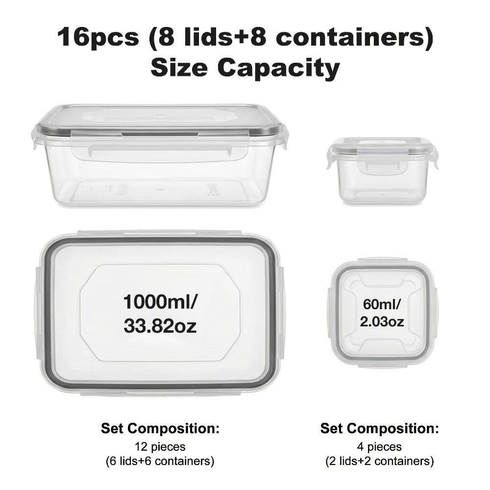 Airtight Food Storage Container Set 16/28/48 Pcs with Secure Lids, Sealed Plastic Containers for Pantry Organization, Kitchen, Travel & Outdoor Picnics ¨C Includes Labels & Markers