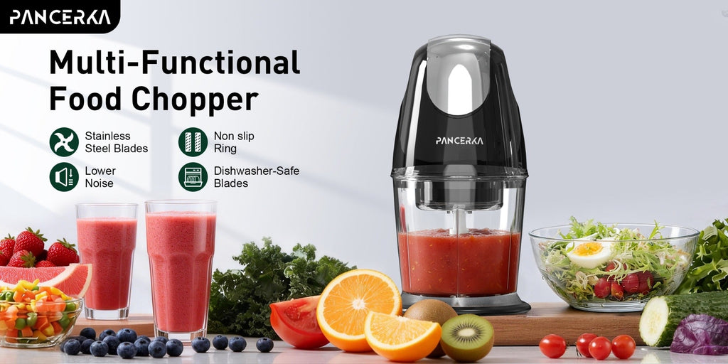 Electric Food Chopper Mini Food Processor ¨C One-Touch 600ml Vegetable Chopper with 4 Stainless Steel Blades, Meat Grinder Blender for Garlic, Fruits, Smoothie, Puree, Black