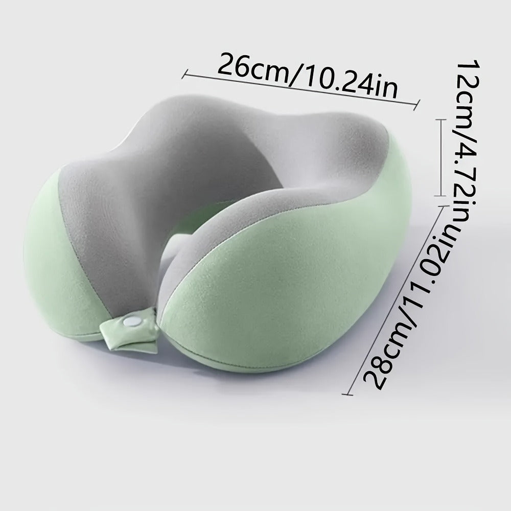 Memory Foam Travel Neck Pillow with Storage Bag ¨C Ergonomic Slow Rebound Support, Machine Washable Cover, for Travel, Office & Napping