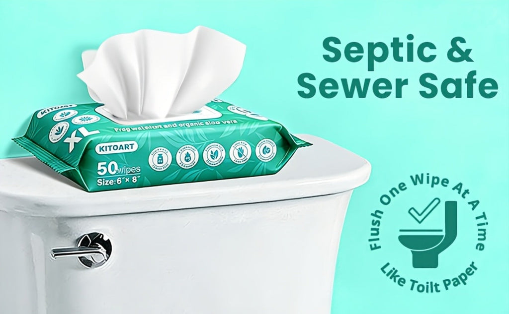 Flushable Wet Wipes Adult XL Unscented No Alcohol Septic Safe Toilet Wipes Portable Family Size for Bathroom Outdoor Camping Travel Hygiene 150 or 300 Wipes 3 or 6 Pack