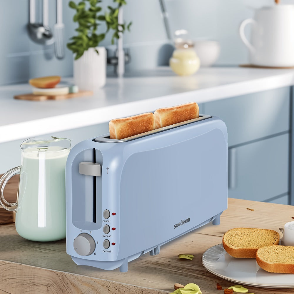 2 Slice Slim Toaster with 6 Shade Settings, Cancel Reheat Defrost Functions, Removable Crumb Tray ¨C Compact 750W Bread Toaster for Kitchen Counter, Fits Bread Waffle Bagel