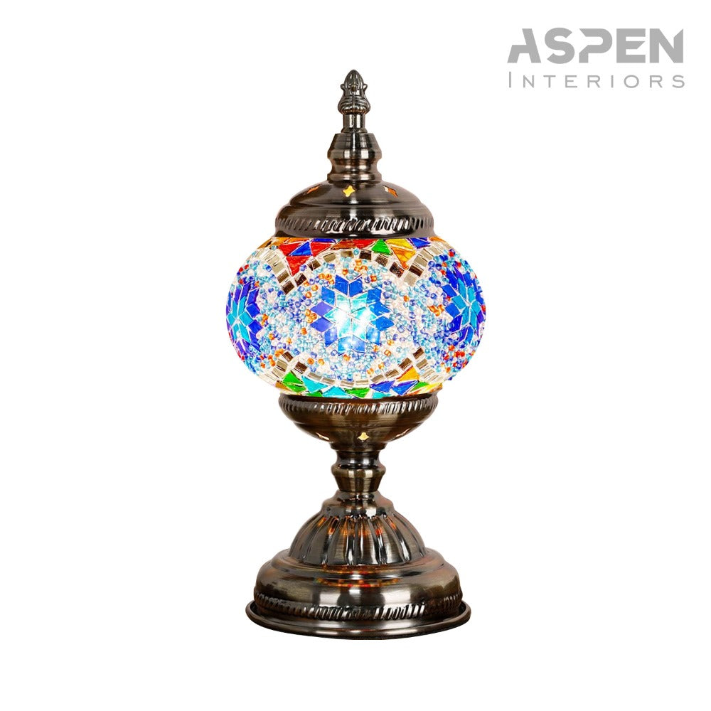 DIY Mosaic Lamp Kit Handmade Glass Table Lamp, Colorful Stained Glass Bedside Night Light with Antique Bronze Base, Decorative Desktop Lamp for Living Room, Bedroom & Home Decor (Multiple Colors)