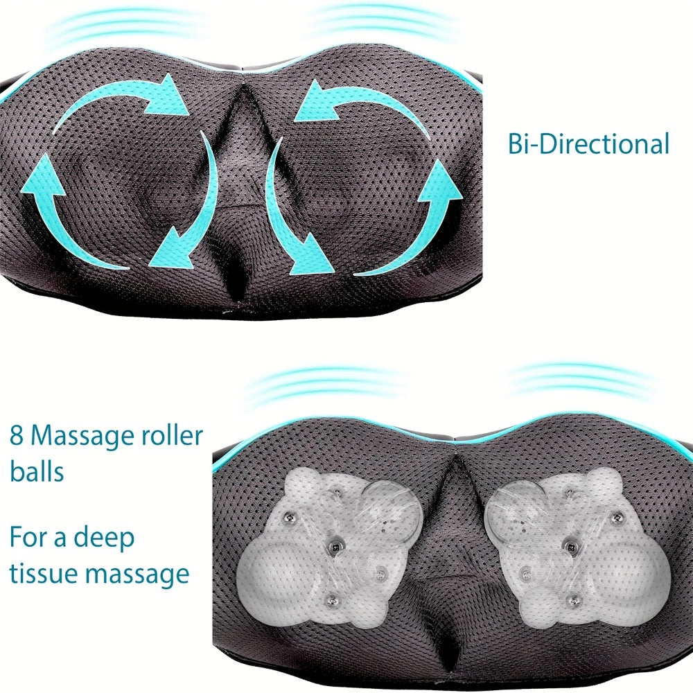 Neck Shoulder Massager with Heat ¨C Shiatsu Deep Kneading Massage Pillow for Back, Waist & Muscle Pain Relief, Portable Electric Massager, Perfect Gift for Wife, Husband, Parents & Office Workers