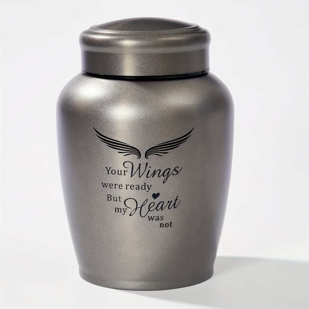 Cremation Urn for Human Ashes Large 8.5 Inch Stainless Steel Burial Urn for Adult Male Female, Memorial Urn for Cremated Remains Holds Up to 180 LBS, Silver or Black