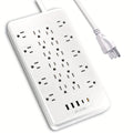 Surge Protector Power Strip with USB C Ports 22 AC Outlets 5 USB Ports - 6ft Flat Plug Extension Cord PD 20W Fast Charging 1875W 15A - Heavy Duty Wall Mount Under Desk Power Strip White