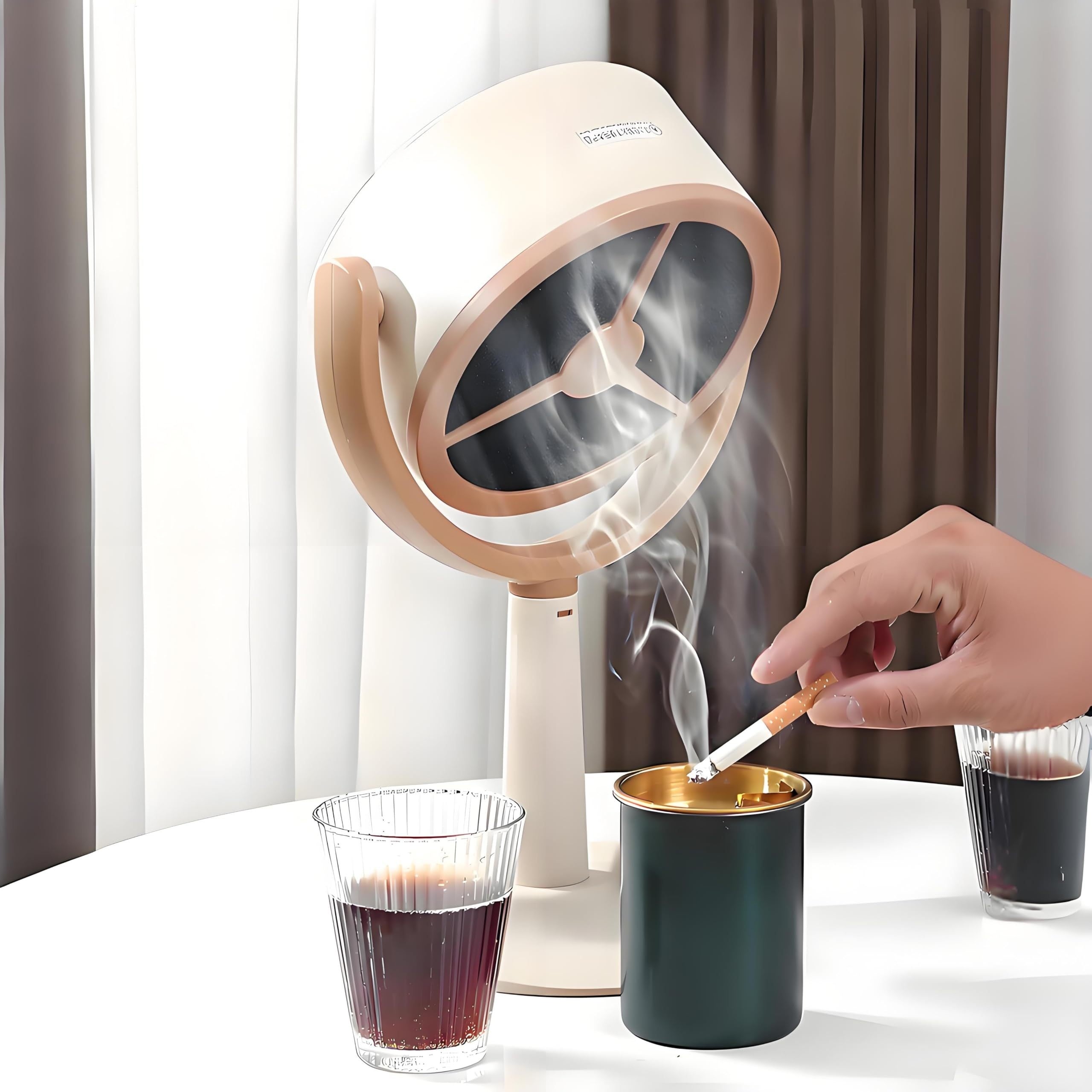 Oil Smoke Extractor Fan Portable Mini USB Rechargeable | Foldable Grease Catcher Smoke Absorber for BBQ Hot Pot Teppanyaki Indoor Kitchen Camping Outdoor Cooking | High Suction Easy Clean | White