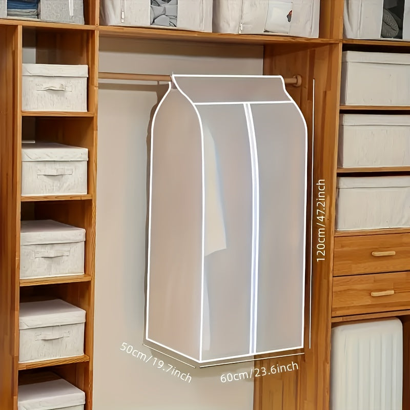 Garment Bag Clothes Dust Cover - Translucent PEVA Waterproof Hanging Storage Bag for Coat Dress Suit, Thickened Washable, Multiple Sizes