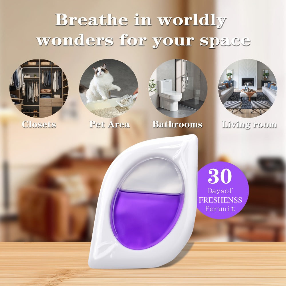 Air Freshener Odor Eliminator for Home Closet Bathroom Pets Small Space 0.25oz Up to 30 Days 6 Scents Eucalyptus Lavender Hawaiian Peach Black Ice Linens Sky 2 6 or 12 Pack