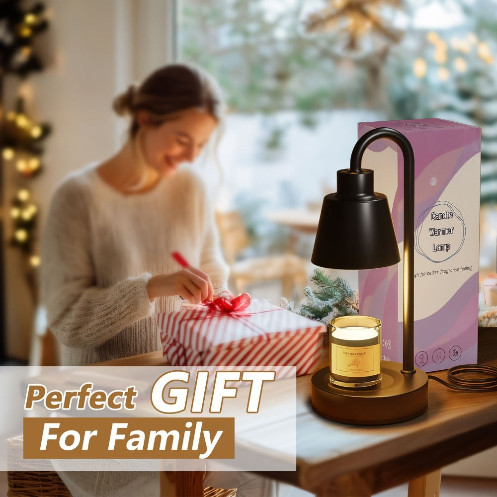 Wax Melt Warmer Lamp 2 Pack Upgraded Height Adjustable with Timer Dimmable Light Polished Metal Finish Electric Candle Jar Warmer for Bedroom Home Decor Cozy Aesthetic Gift for Women Christmas Valentine