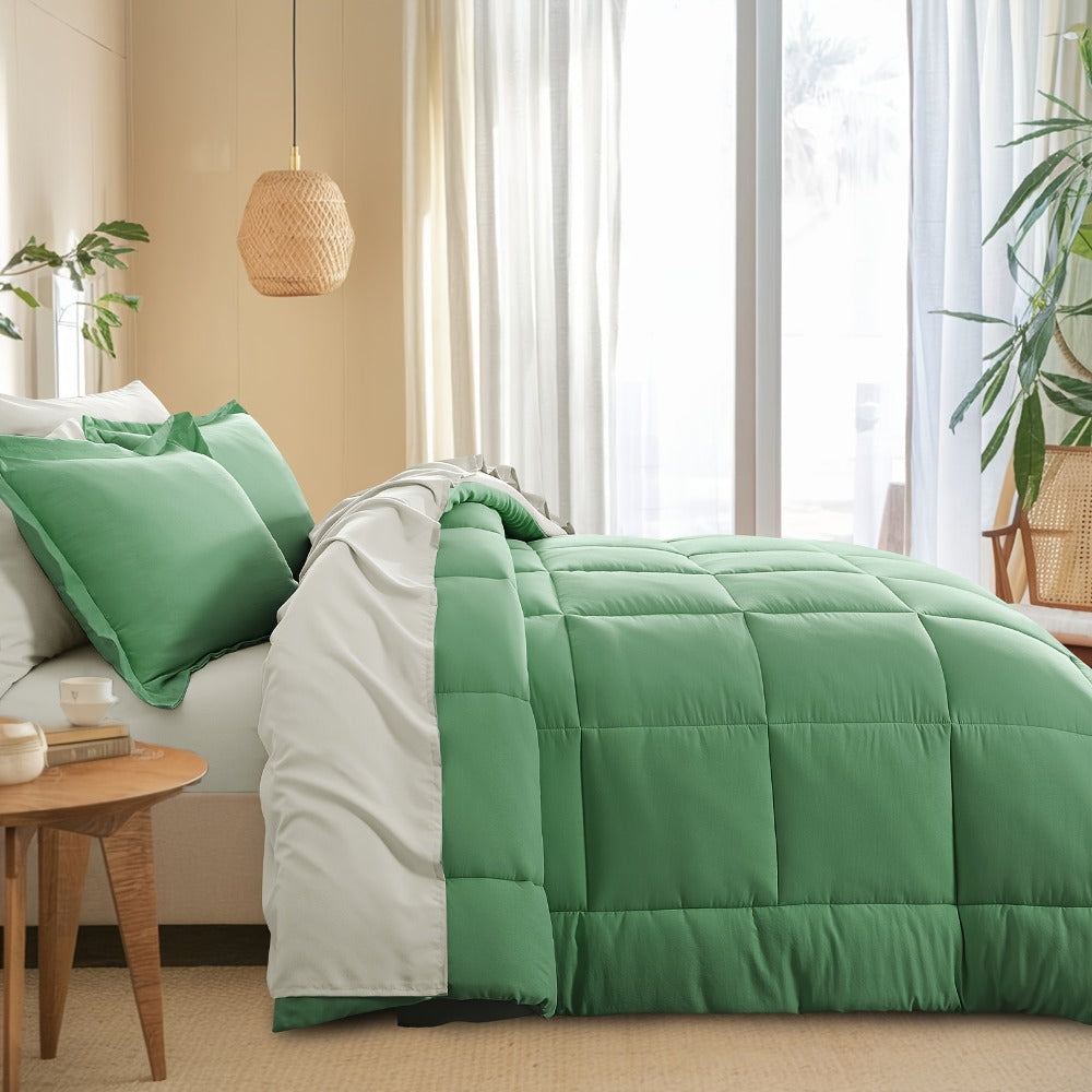 7 Piece Comforter Set Luxury Soft Fluffy Bedding All Season Bed in a Bag with Comforter Fitted Sheet Flat Sheet Pillowcases Hypoallergenic Breathable Easy Care Queen King Twin XL Full