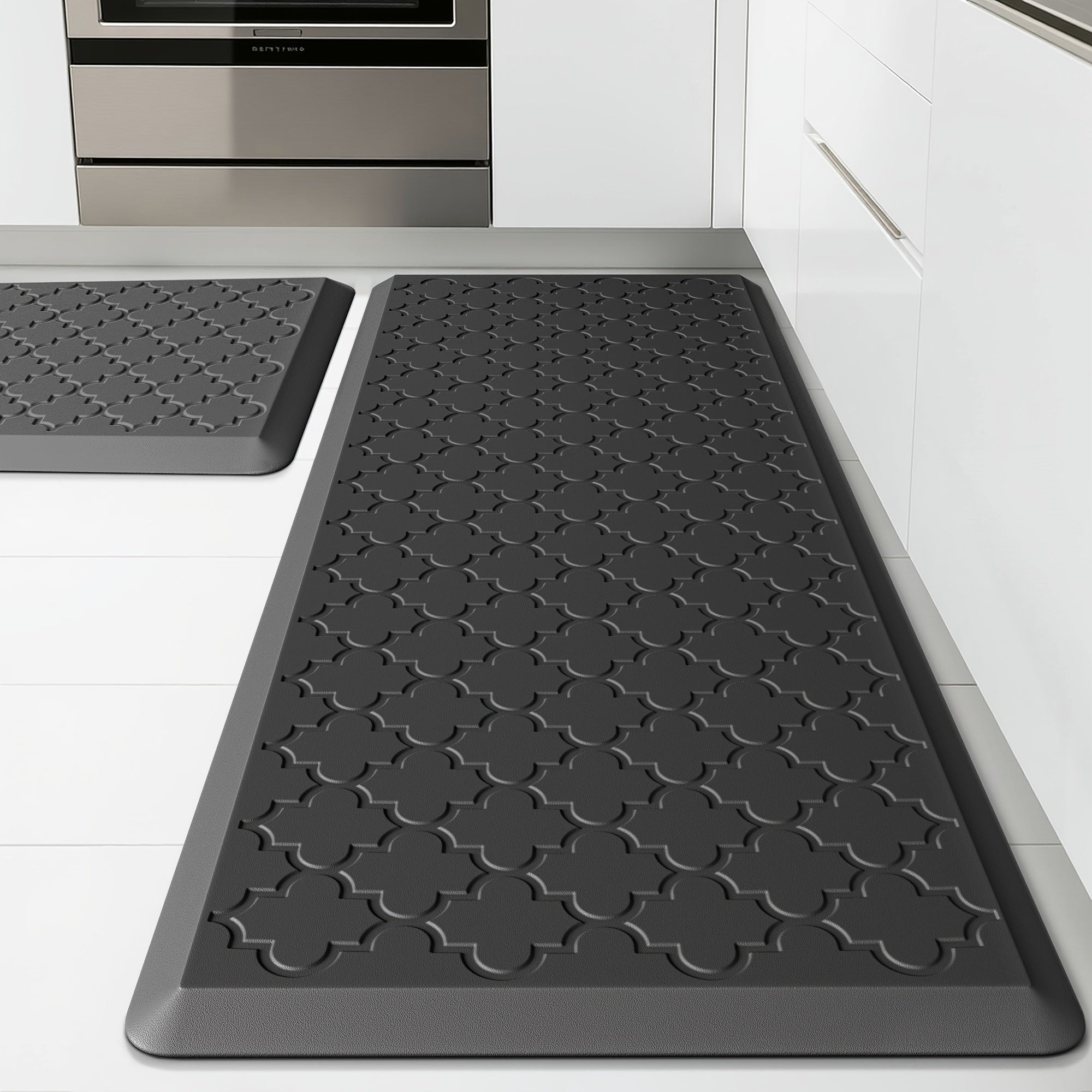 Anti Fatigue Kitchen Mat Set 2 Piece Cushioned Non-Slip Standing Mat for Kitchen Sink Office Laundry Floor Comfort