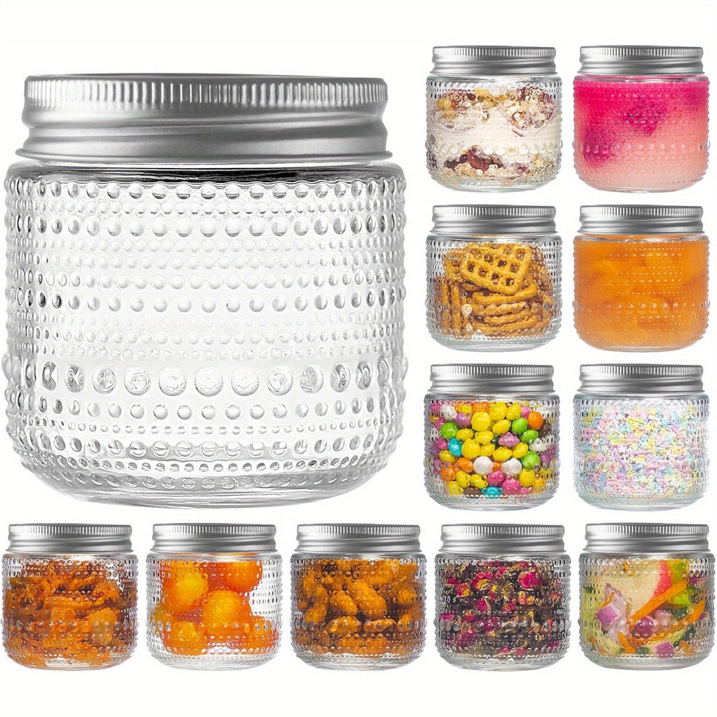 Mason Jars 8oz with Lids 12 Pack ¨C Clear Glass Canning Jars with Silver Metal Lids, BPA-Free Food-Grade, Dishwasher Safe ¨C for Storing, Pickling, Honey, Jam, Candles & DIY Crafts