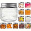 Mason Jars 8oz with Lids 12 Pack ¨C Clear Glass Canning Jars with Silver Metal Lids, BPA-Free Food-Grade, Dishwasher Safe ¨C for Storing, Pickling, Honey, Jam, Candles & DIY Crafts