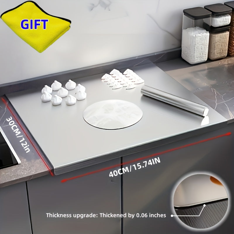 Stainless Steel Cutting Board Extra Large 304 Steel Anti-Slip L-Edge for Baking Kneading Dough BBQ Kitchen Chopping Board 3 Sizes