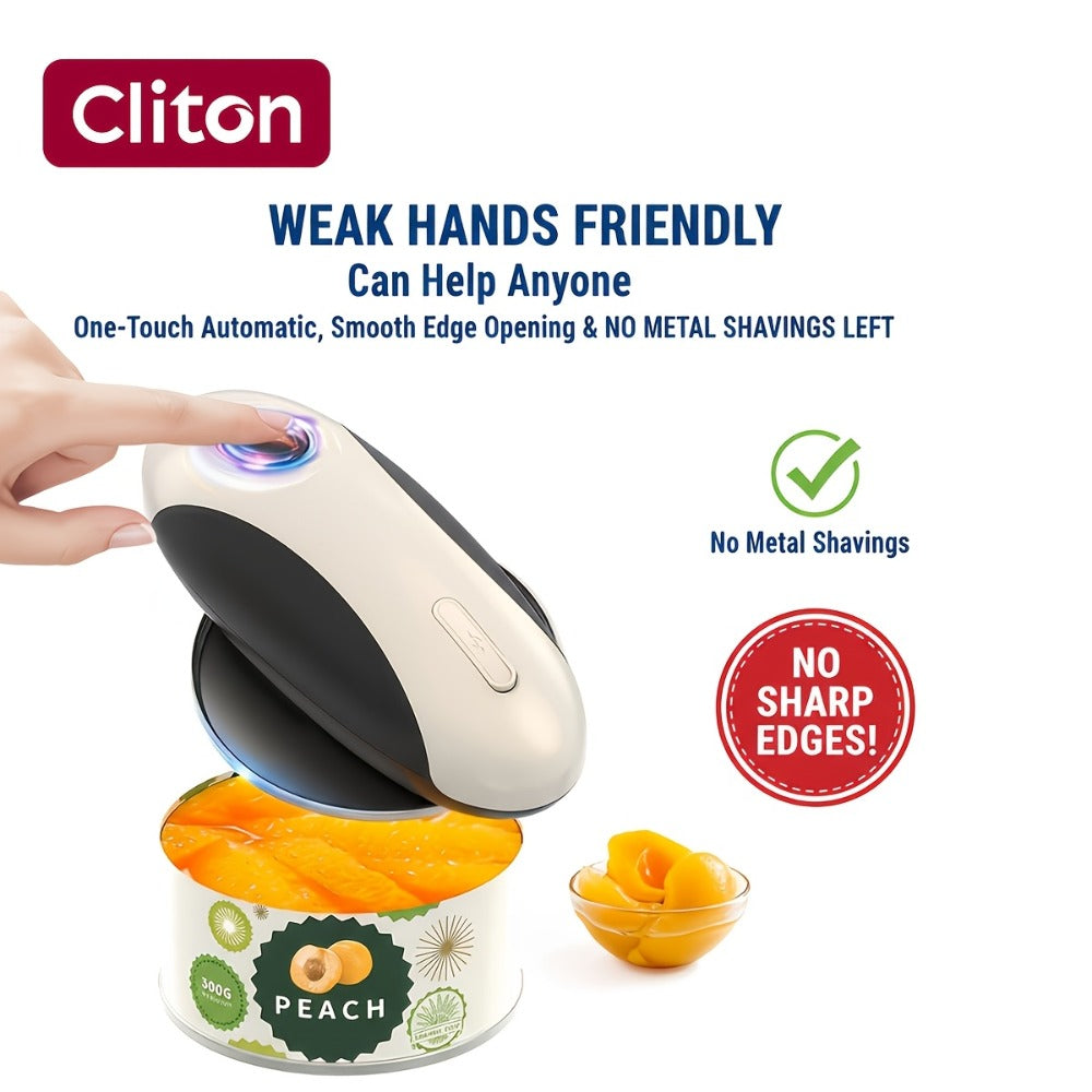 Electric Can Opener One-Touch Automatic ¨C USB Rechargeable, Smooth Edge Safety, Auto Power-Off, Cordless for Kitchen, Camping & Seniors