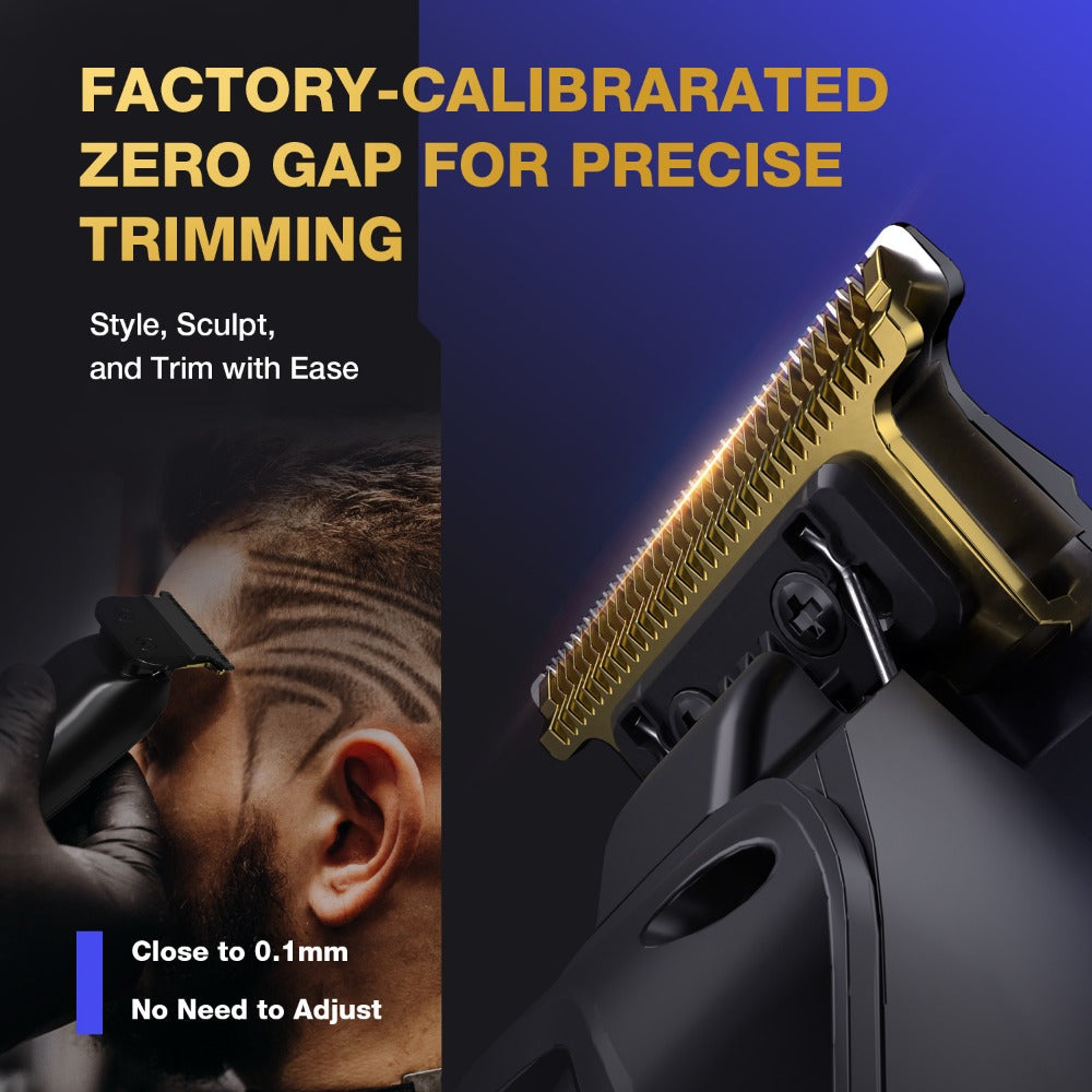 Hair Clippers & Beard Trimmer Set for Men - SUPRENT Professional Cordless Grooming Kit with T-Blade Trimmer, 6000RPM Quiet Motor, LED Display, 6 Guide Combs, Type-C Charging, Home & Barber Use