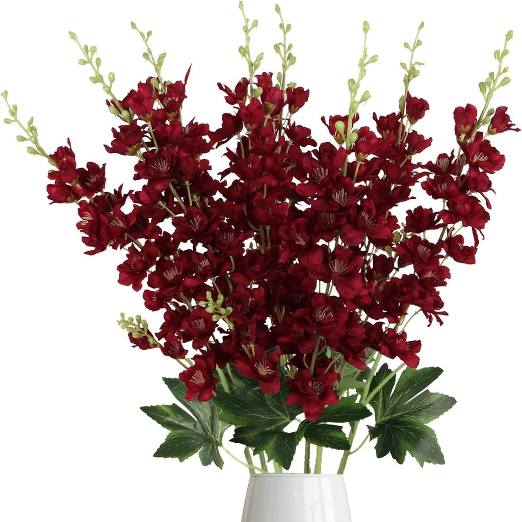 Artificial Delphinium Flowers 8pcs 33.5 Inch Faux Larkspur Stems for Wedding Centerpieces, Tall Silk Flower Bouquet for Home Vase Table Garden Decor