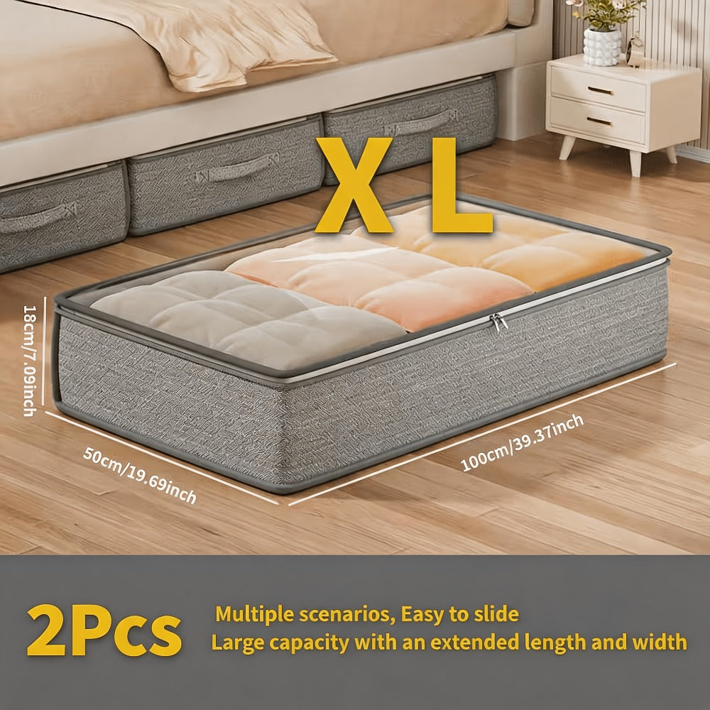 Under Bed Storage Box with Handles, Foldable Underbed Organizer, Large Capacity Container for Clothes & Blankets, Space-Saving Flat Drawer, Bedroom Closet Storage Bins (1/2/3/5 Pack)