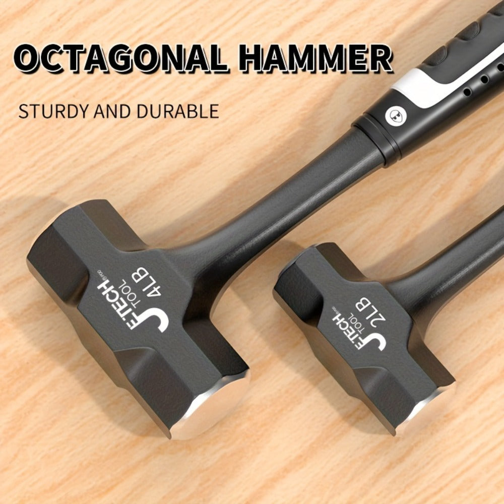 Octagonal Hammer 2/3/4 LB ¨C Heavy-Duty Non-Slip Handle, Professional Masonry & Demolition Sledge Hammer for Stone, Concrete, Construction & DIY Home Projects