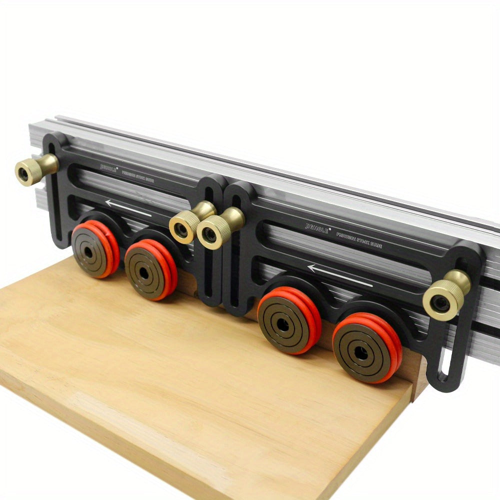 Feather Board Roller Guide for Table Saw ¨C Aluminum Alloy One-Way Safety Stock Feeder with T-Track Mount, Anti-Kickback Woodworking Press Guide Tool