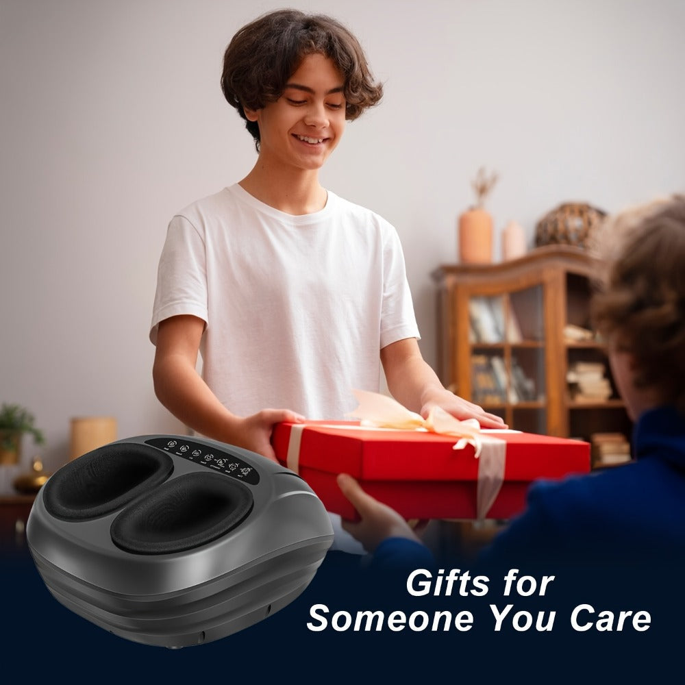 Shiatsu Foot Massager Machine with Heat ¨C Deep Kneading Electric Foot Massager for Plantar Fasciitis, Tired Muscles & Arch Pain Relief | Fits Men Up to Size 12 | Home & Office Use | Gift for Mom, Dad & Seniors