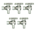 PEX Angle Stop Valve 5pcs - 1/2¡± PEX x 3/8¡± OD Compression, 1/4 Turn Shut-Off Valve, Lead-Free Chrome Brass, ASTM F1807 NSF/ANSI 61 Certified, for Bathroom Toilet Sink Plumbing