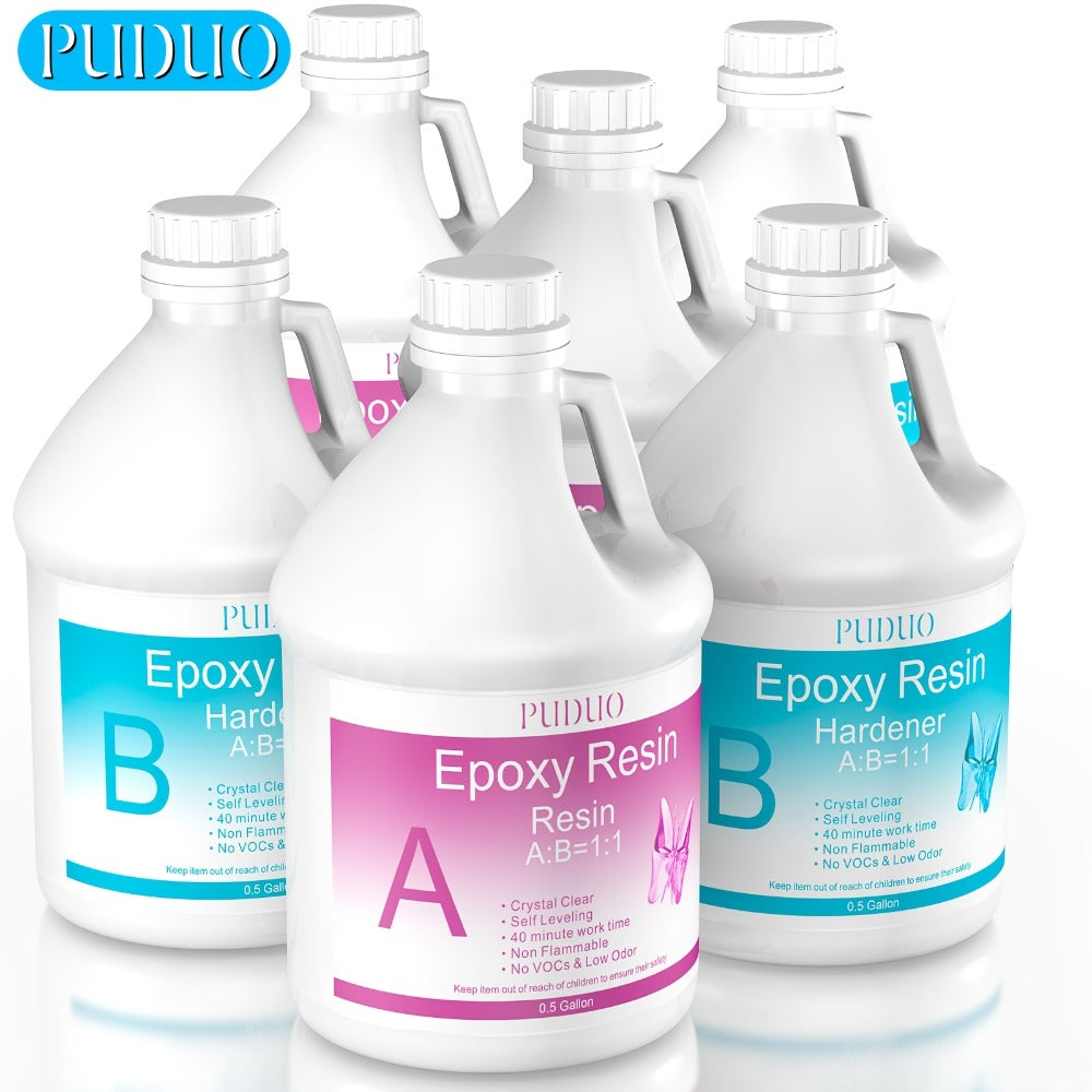 Ultra-Clear Epoxy Resin Kit 1 2 3 Gallon Fast Curing Bubble-Free Non-Yellowing ¨C 2-Part AB Epoxy for Coatings Casting Countertops River Tables & DIY Crafts