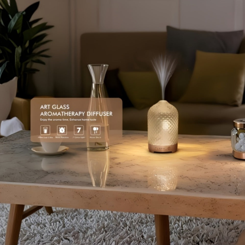 Essential Oil Diffuser Aromatherapy Humidifier with 7 Color LED Lights, Whisper-Quiet Operation, Auto Timer & Shut-Off, Cool Mist for Bedroom, Office, Yoga, Sleep ¡ª 200ml & 6.76oz Options