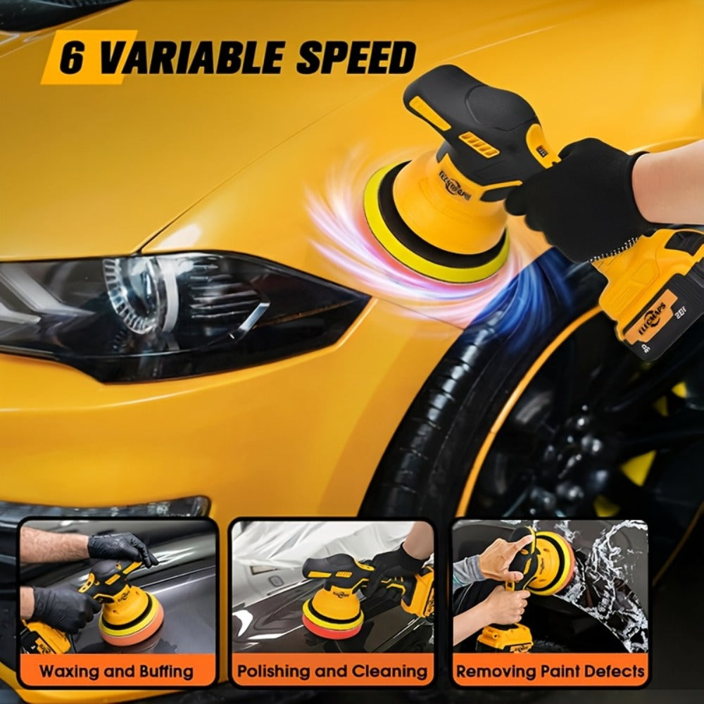 Cordless Car Polisher for DeWalt 20V Battery - 6 Variable Speeds 6800 RPM Buffer Polisher for Car Detailing Waxing Polishing Auto Scratch Removal Tool Gift for Men (Battery Not Included)