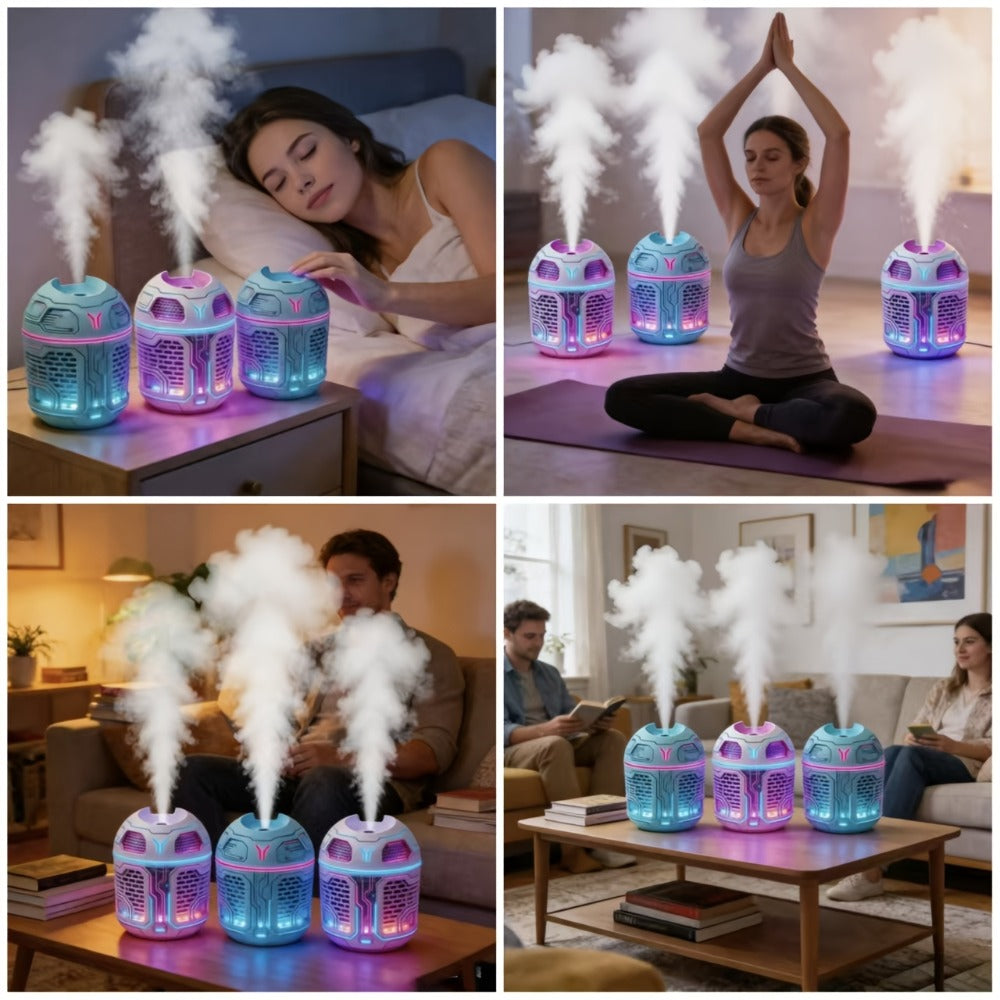 Mini Aromatherapy Humidifier Set of 3 Cool Mist Diffuser with Odor Eliminator No Filter USB Low Voltage for Car Bedroom Dorm Office Desktop Air Freshener Gift for Women Room Decor