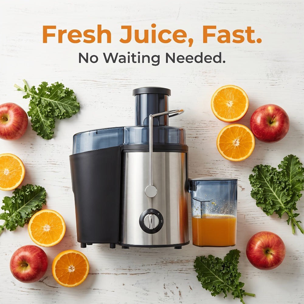 Centrifugal Juicer Machine with 3-Inch Wide Mouth ¨C 22000RPM Dual-Speed Fruit & Vegetable Juice Extractor, Multifunctional Blender & Food Processor, Detachable Easy-Clean Design with Overheat Protection