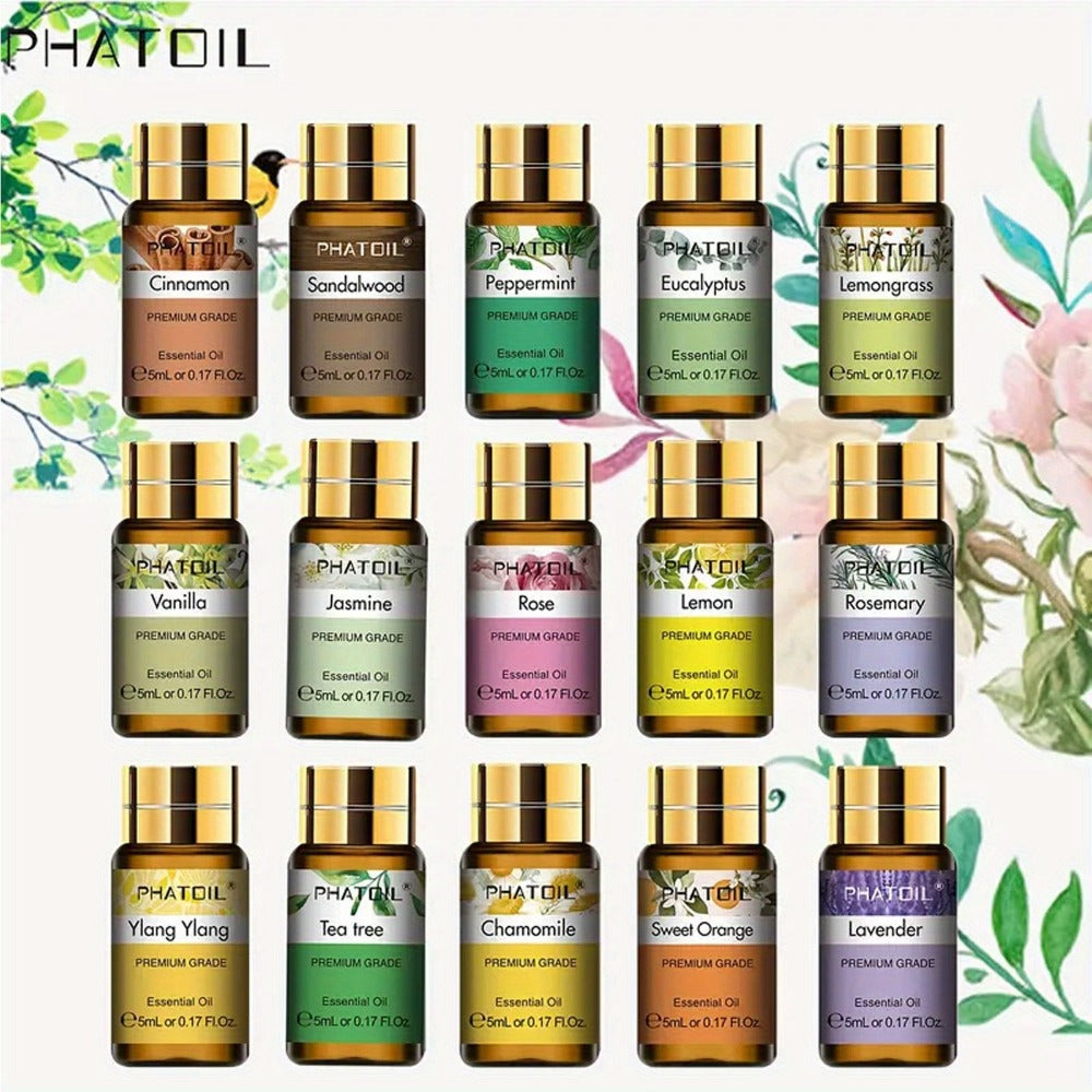 Essential Oil Kit 15pcs ¨C 5ml Aromatherapy Gift Set for Diffuser, Humidifier & Candle Making | Mother's Day, Christmas, Valentine's Day Gift