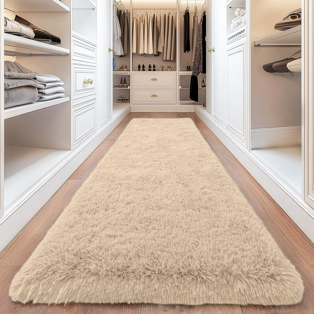 Shaggy Area Rug 4x6 - Soft Plush Non-Slip Indoor Carpet for Living Room Bedroom, Machine Washable Floor Mat in Navy White Beige Black Grey