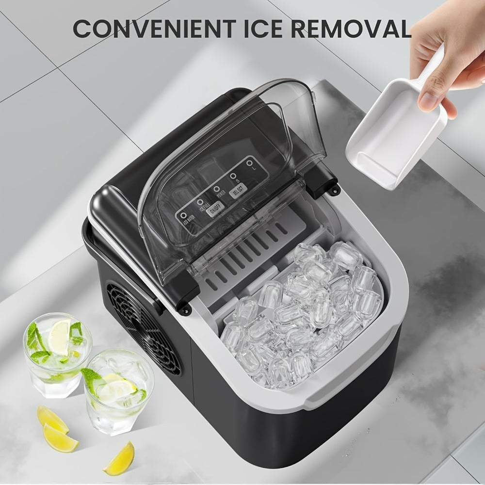Bullet Ice Maker ¨C 26 Lbs Daily Countertop Ice Machine, Self-Cleaning, Includes Ice Scoop & Basket, Available in Green, White, Black & Grey, Perfect Holiday Gift for Home & Kitchen