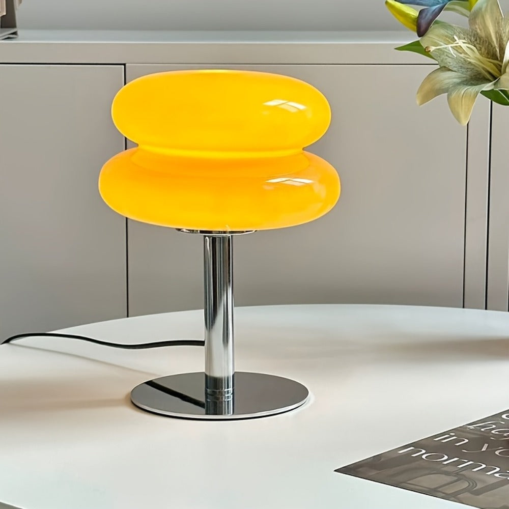 Mushroom Lamp Dimmable Bedside Nightstand Light Glass Shade Aesthetic Cute Table Lamp for Bedroom Living Room Home Decor Ambient Lighting Orange