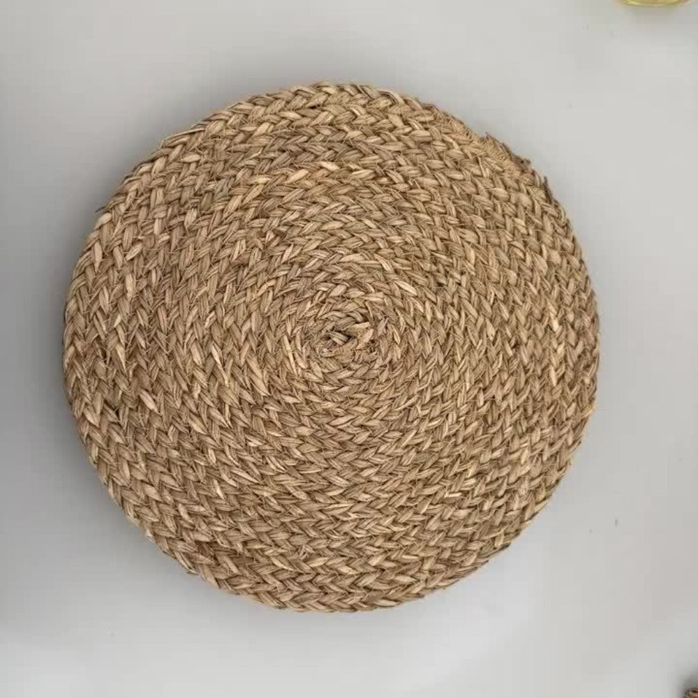12pcs Rattan Placemats Natural Wicker Round Table Mats Heat-Resistant Non-Slip 11.8¡± Kitchen Dining Decor Bohemian
