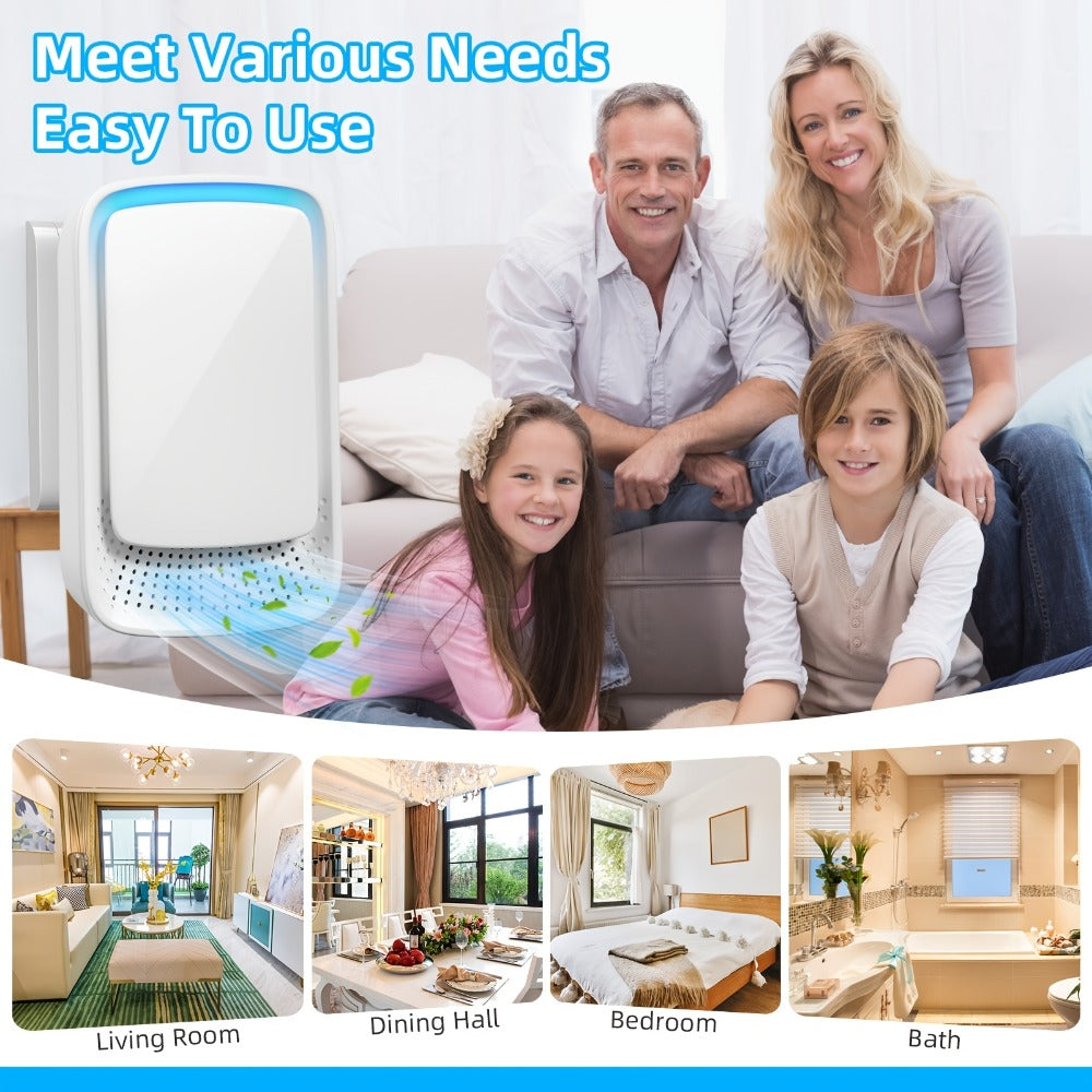Plug-in Ionic Air Purifier Filterless Silent Odor Neutralizer for Home Bedroom Bathroom Office Gym Pet Odor Smoke 24/7 Freshener Zero Maintenance Compact Space-Saving Design 2 4 6 Pack