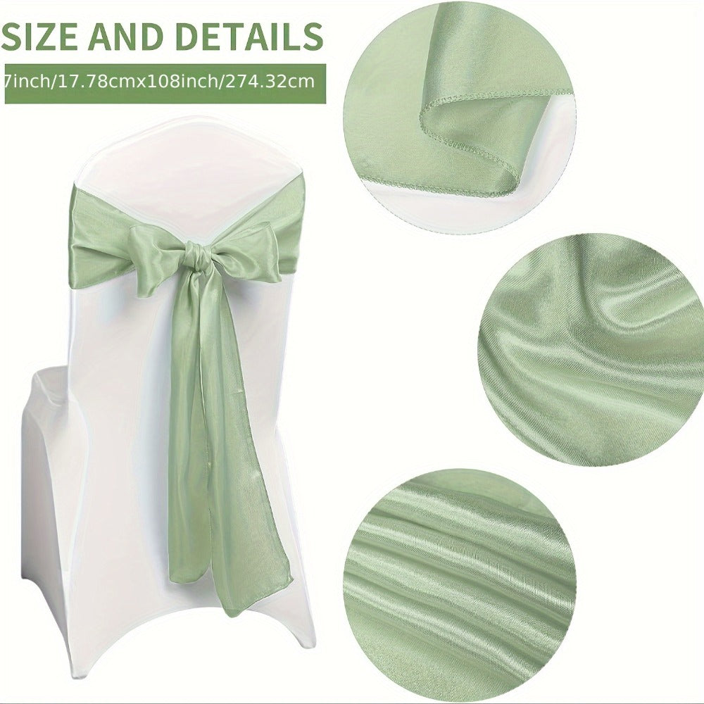 100pcs Satin Chair Sashes Bows for Wedding Banquet Party Event Decoration ¨C 13 Colors, 18¡Á275cm