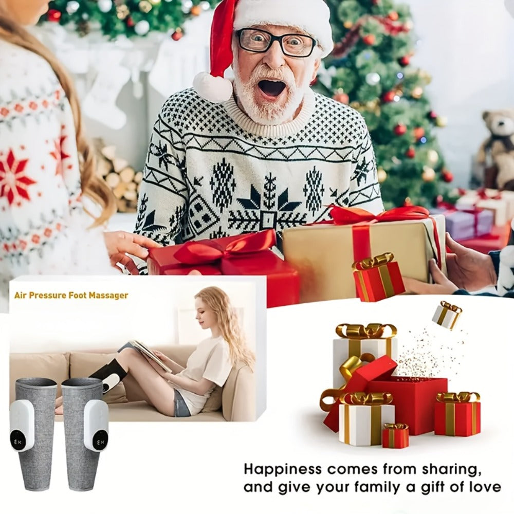Air Compression Leg Massager ¨C Cordless Calf & Foot Massager with 3 Intensity Levels for Legs, Thighs, Knees & Feet | Circulation Booster, Holiday Gift for Women & Men
