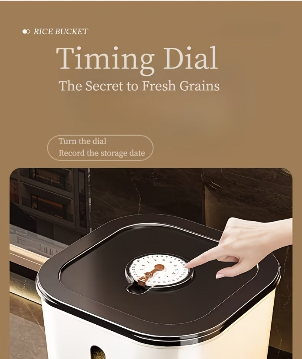 Airtight Rice Container with Measuring Cup | Large Capacity Moisture-Proof Rice Dispenser for Rice, Grains, Flour, Pet Food ¨C BPA-Free Kitchen Food Storage
