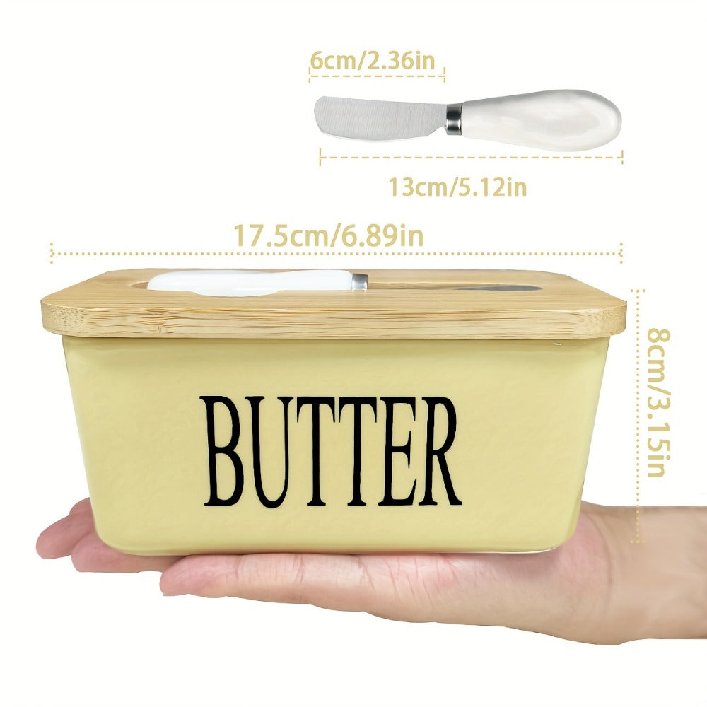 Ceramic Butter Dish with Lid and Knife ¨C Large Countertop Butter Keeper, Airtight Seal, Easy-Clean Design, Multiple Colors ¨C Kitchen Gift for Butter Lovers
