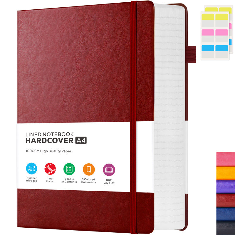 A4 Hardcover Lined Journal Notebook 320 Pages, Faux Leather College Ruled Notebook with 100GSM Thick Pages, 8.5x11 Large Writing Journal for Women Business School