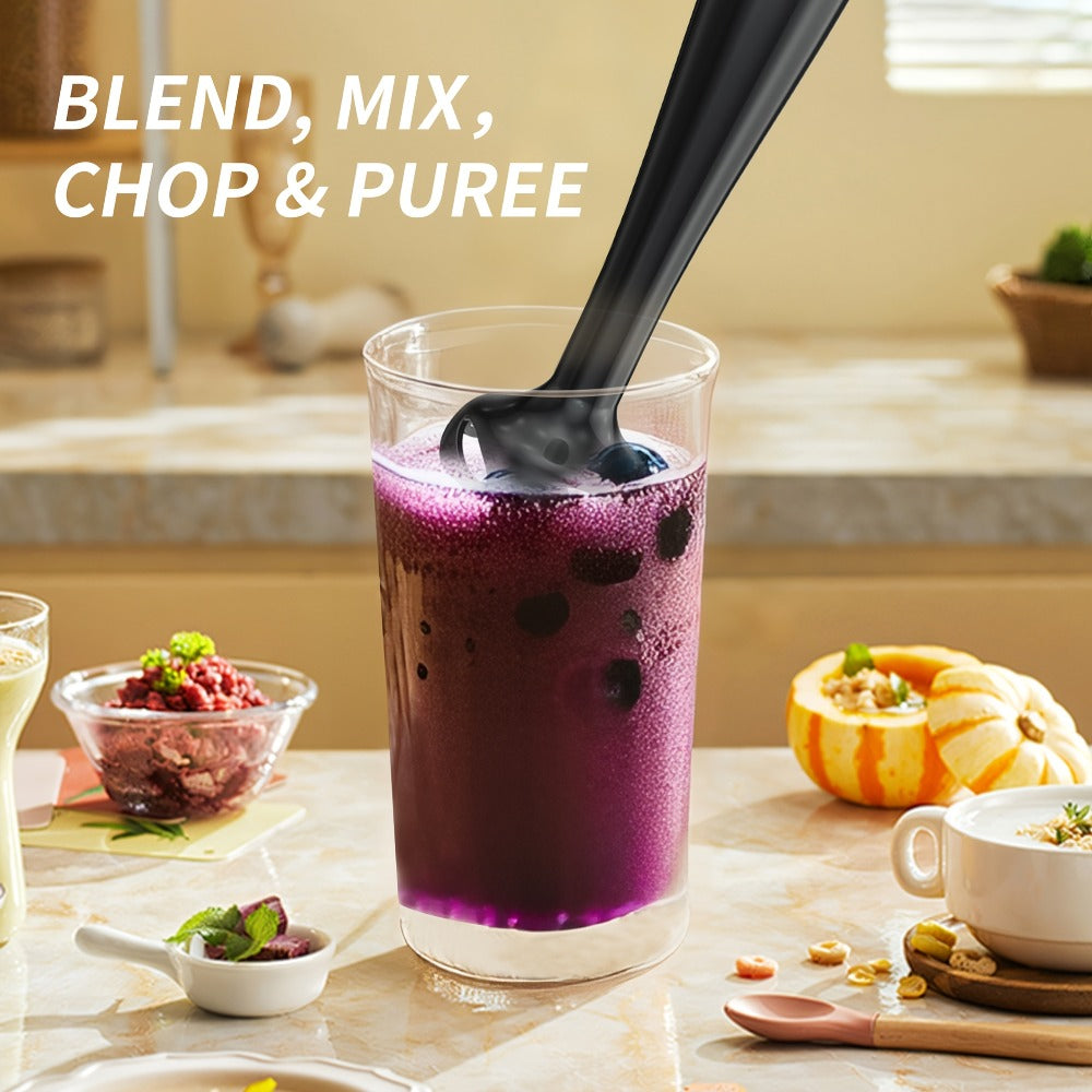 Immersion Blender 400W Handheld Stick Mixer with 2 Speeds & Turbo Mode 304 Stainless Steel Blades ¨C Corded Hand Blender with Detachable Base for Soup Smoothie Puree Baby Food