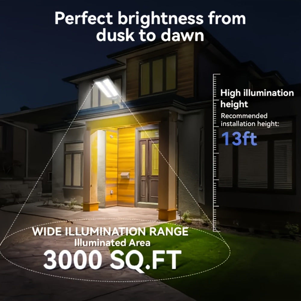 Solar Street Light Outdoor IP65 ¨C High Brightness Wide Angle Dusk to Dawn Solar Powered with Remote Control for Parking Lot, Yard, Stadium & Plaza (58 / 90 / 192 LED)