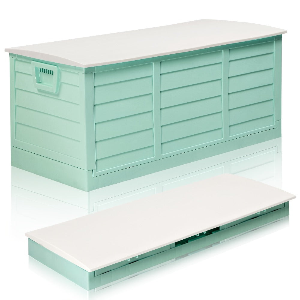 75 Gallon Deck Box with Wheels ¨C 284L Resin Outdoor Storage Box Lockable Plastic Container for Patio, Pool & Garden, 110 lbs Capacity, Multiple Colors, Weatherproof Outdoor Storage Cabinet