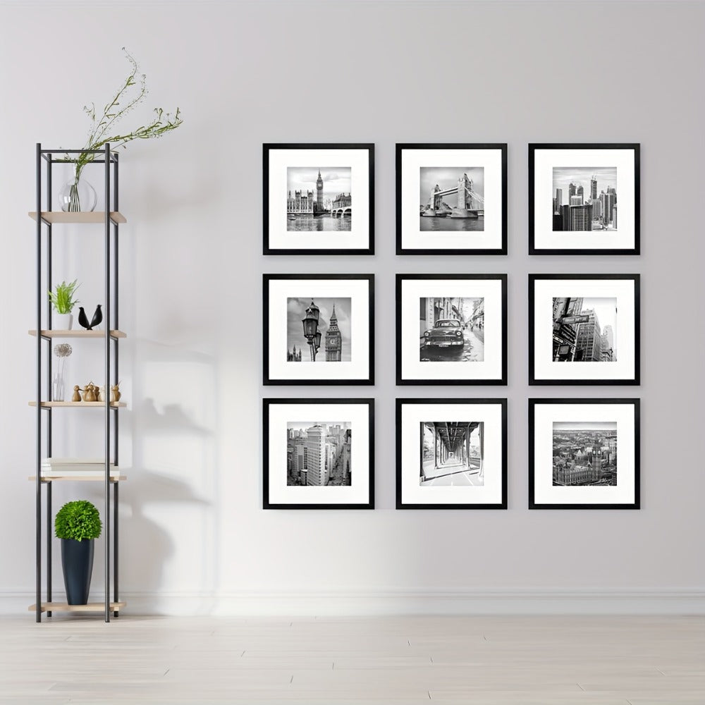 Square Photo Frames Set of 3, Black White 8x8 12x12 Inch Wall Hanging Picture Frames for Living Room Hallway Gallery Wall, Holiday Gift for Friends Family Home Decor
